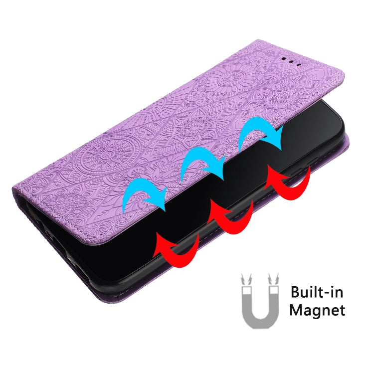 For Samsung Galaxy S25 5G Ethnic Embossed Adsorption Leather Phone Case(Purple) by buy2fix