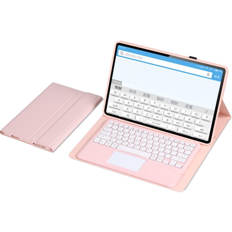 For Xiaomi Pad 6 Max 14 A0N8-A Ultra-thin Detachable Bluetooth Keyboard Leather Tablet Case with Touchpad(Pink White) by buy2fix