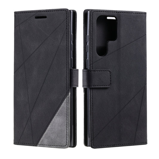 For Samsung Galaxy S25 Ultra 5G Skin Feel Splicing Leather Phone Case(Black) by buy2fix
