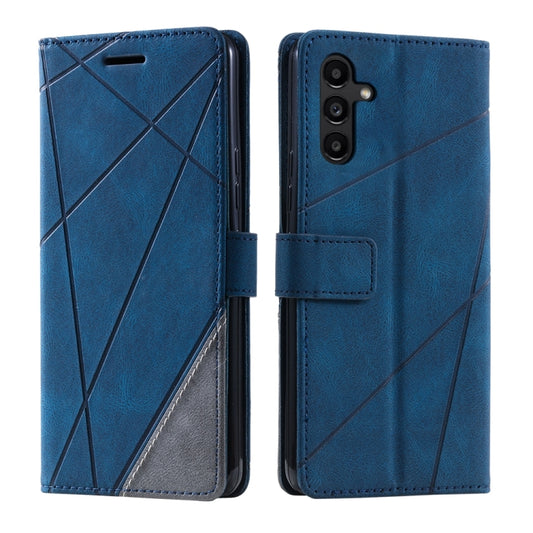For Samsung Galaxy S25+ 5G Skin Feel Splicing Leather Phone Case(Blue) by buy2fix