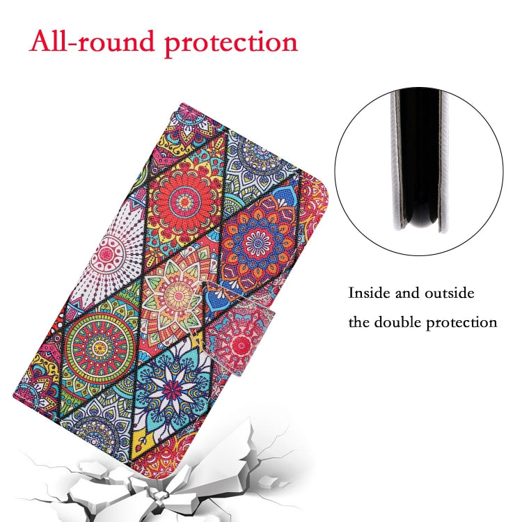 For Samsung Galaxy S25 5G Colored Drawing Pattern Leather Phone Case(Diamond Totem) by buy2fix