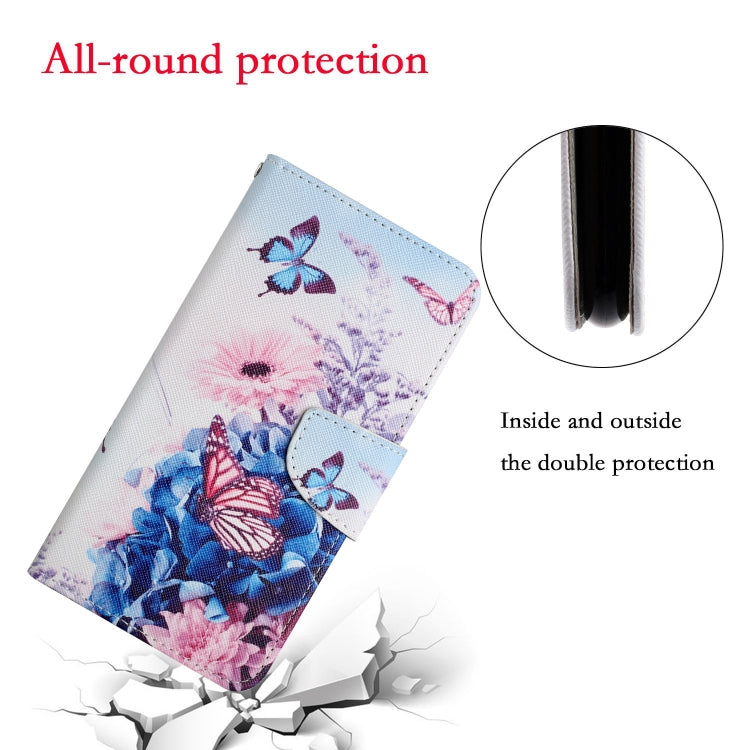 For Samsung Galaxy S25 Ultra 5G Colored Drawing Pattern Leather Phone Case(Purple Butterfly) by buy2fix