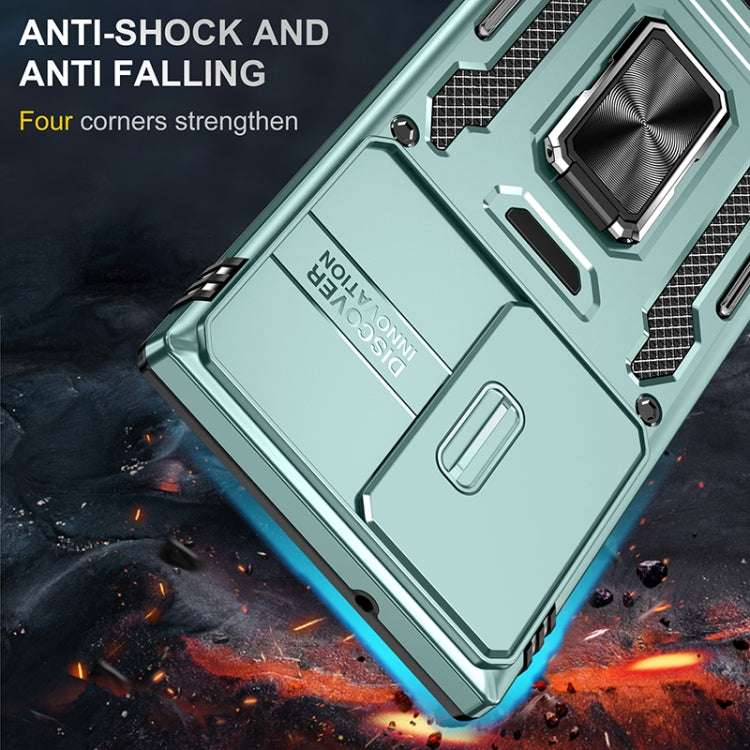 For Samsung Galaxy S25 Ultra 5G Armor PC Hybrid TPU Camera Shield Phone Case(Alpine Green) by buy2fix