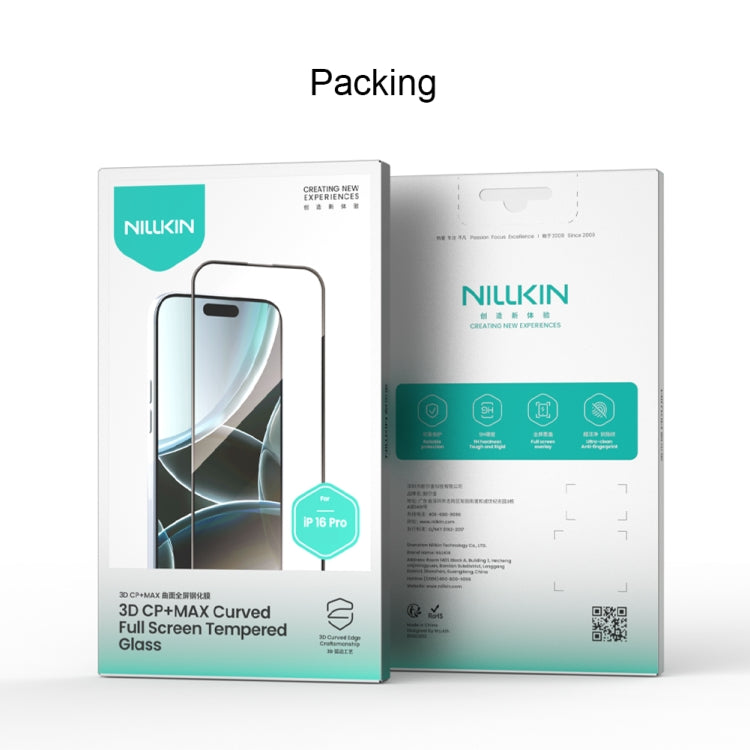 For iPhone 16 Pro NILLKIN 3D CP+MAX Anti-Explosion Full Coverage Tempered Glass Film by NILLKIN