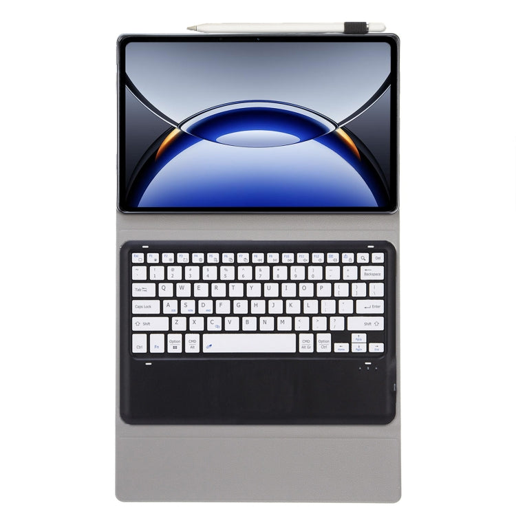 For OPPO Pad 3 12.1inch OP15-A TPU Ultra-thin Detachable Bluetooth Keyboard Leather Case with Touchpad(Black + White) by buy2fix