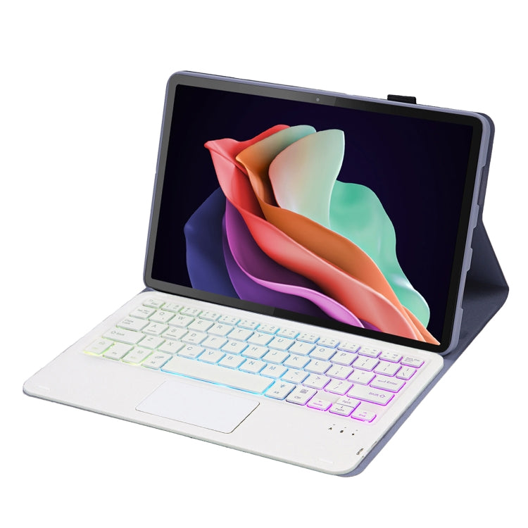 For Huawei MatePad SE 10.4 AH13-AS Ultra-thin Detachable Backlight Bluetooth Keyboard Leather Tablet Case with Touchpad(Lavender White) by buy2fix