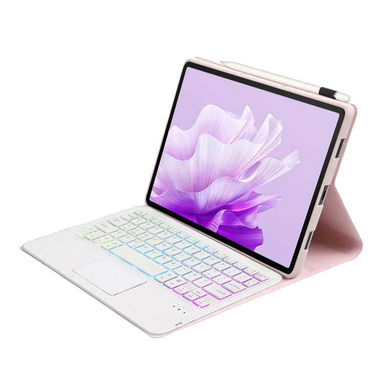 For Honor Pad X9 / X8 Pro 11.5 AH15-AS Ultra-thin Detachable Backlight Bluetooth Keyboard Leather Tablet Case with Touchpad(Pink White) by buy2fix