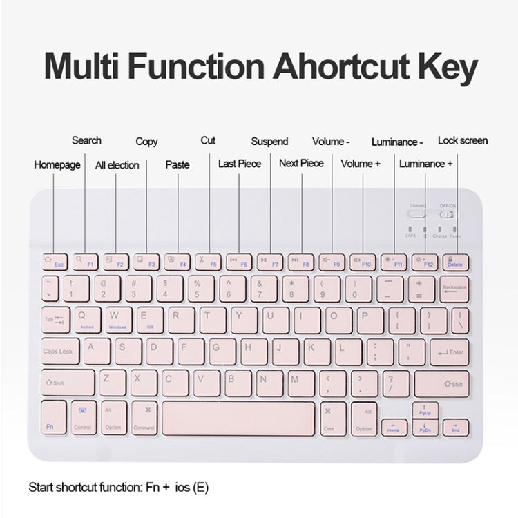For Infinix Xpad 11 inch Candy Color Square Keys Bluetooth Keyboard Leather Case(Pink) - Others Keyboard by buy2fix | Online Shopping UK | buy2fix