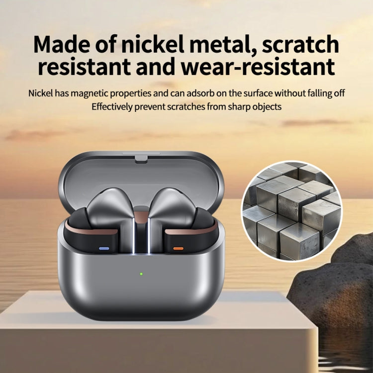For Samsung Galaxy Buds3 Pro Bluetooth Earphone Charging Box Metal Stickers(Black) - Protective Sticker by buy2fix | Online Shopping UK | buy2fix