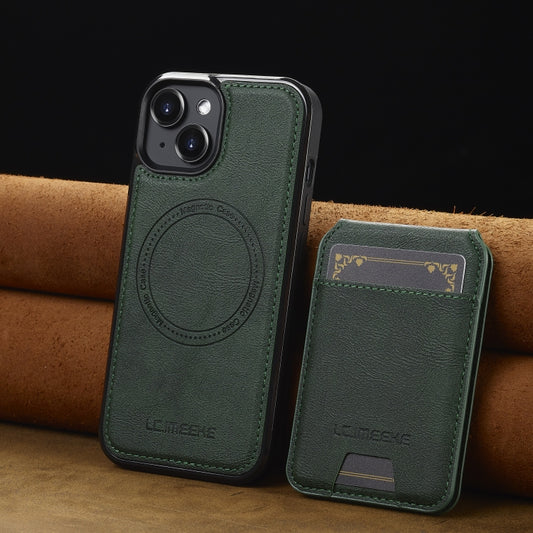 For iPhone 15 LC.IMEEKE L3 Series Detachable RFID Card Bag Magsafe Phone Case(Green) - iPhone 15 Cases by LC.IMEEKE | Online Shopping UK | buy2fix