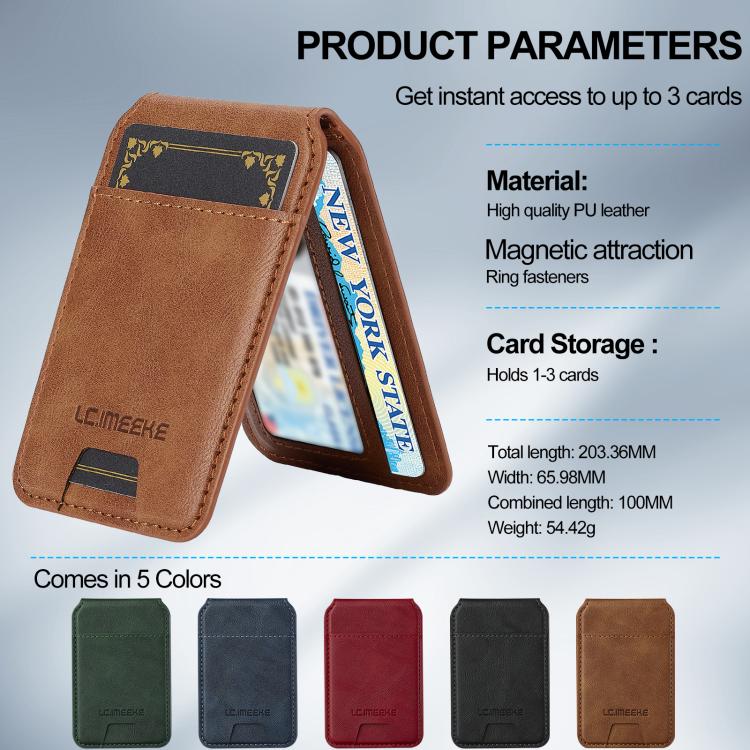For iPhone 17 LC.IMEEKE L3 Series Detachable RFID Card Bag Magsafe Phone Case(Brown) - iPhone 17 Cases by LC.IMEEKE | Online Shopping UK | buy2fix