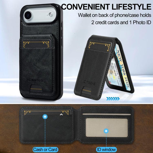 For iPhone 17 Air LC.IMEEKE L3 Series Detachable RFID Card Bag Magsafe Phone Case(Black) - iPhone 17 Air Cases by LC.IMEEKE | Online Shopping UK | buy2fix