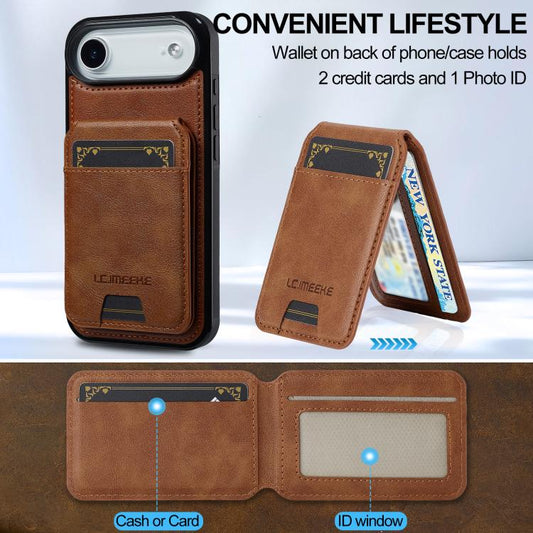 For iPhone 17 Air LC.IMEEKE L3 Series Detachable RFID Card Bag Magsafe Phone Case(Brown) - iPhone 17 Air Cases by LC.IMEEKE | Online Shopping UK | buy2fix