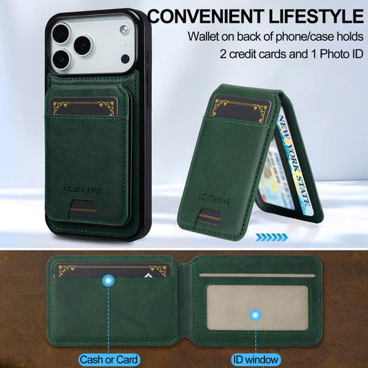 For iPhone 17 Pro Max LC.IMEEKE L3 Series Detachable RFID Card Bag Magsafe Phone Case(Green) - iPhone 17 Pro Max Cases by LC.IMEEKE | Online Shopping UK | buy2fix