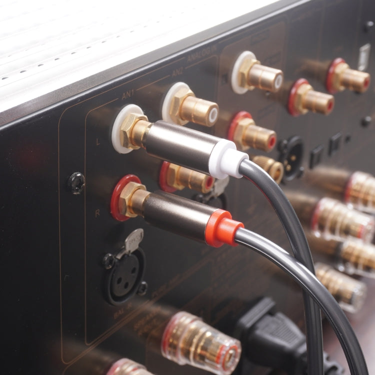 2 RCA Male to 2 XLR 3pin Male Audio Cable, Length:3m(Black Silver) by buy2fix