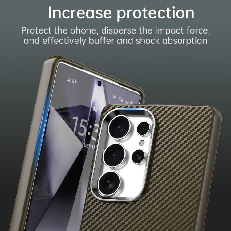 For Samsung Galaxy S25 Ultra 5G Carbon Fiber Series IMD Phone Case(Brown) by buy2fix