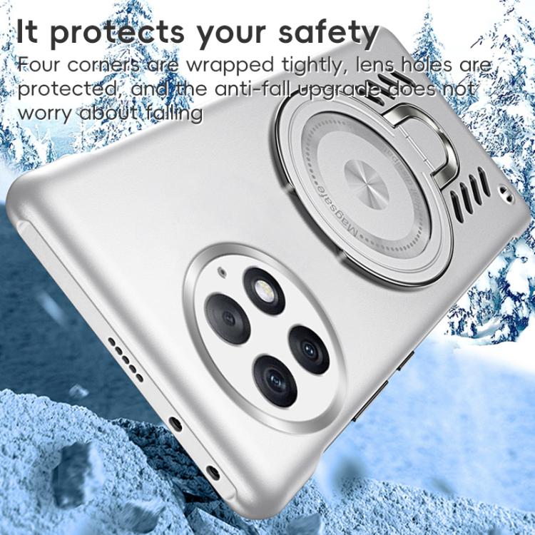 For OnePlus 13 Ice Sense Series Graphene Cooling MagSafe Holder Phone Case(Silver) by buy2fix