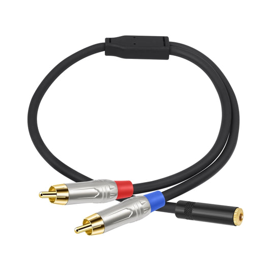 3.5mm 1/8 TRS Stereo Female to Dual RCA Male Y-type Audio Cable, Length:50cm by buy2fix