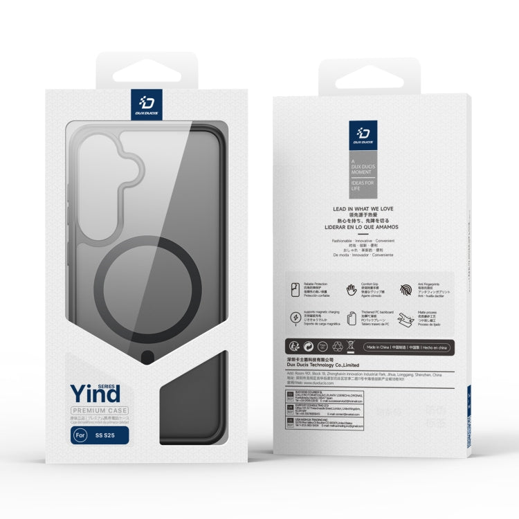 For Samsung Galaxy S25 5G DUX DUCIS Yind Series MagSafe TPU Hybrid PC Phone Case(Black) by DUX DUCIS