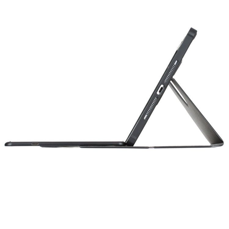 For iPad Pro 11 2024 YL13-A 360 Rotation Acrylic Transparent Round Keycap Bluetooth Keyboard Leather Case With Touch Control(Black) - For iPad Pro by buy2fix | Online Shopping UK | buy2fix