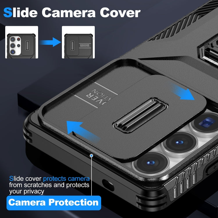 For Samsung Galaxy S25 Ultra 5G Sliding Camshield Holder Phone Case(Black) by buy2fix