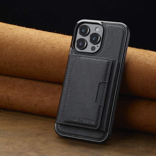 For iPhone 16 Pro Max LC.IMEEKE L5 Series Detachable RFID Card Bag Magsafe Phone Case(Black) by LC.IMEEKE