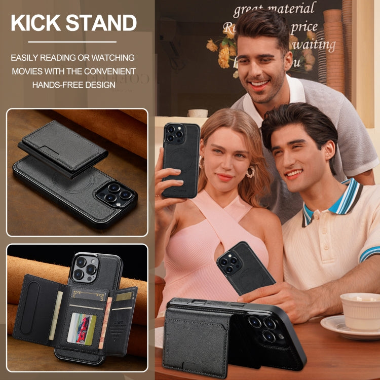 For iPhone 16 Pro Max LC.IMEEKE L5 Series Detachable RFID Card Bag Magsafe Phone Case(Black) by LC.IMEEKE