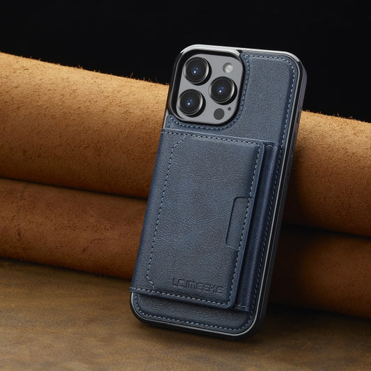For iPhone 16 Pro Max LC.IMEEKE L5 Series Detachable RFID Card Bag Magsafe Phone Case(Blue) by LC.IMEEKE