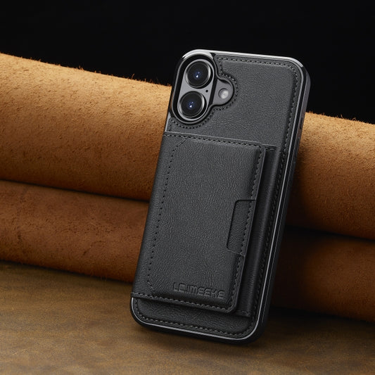 For iPhone 16 Plus LC.IMEEKE L5 Series Detachable RFID Card Bag Magsafe Phone Case(Black) by LC.IMEEKE