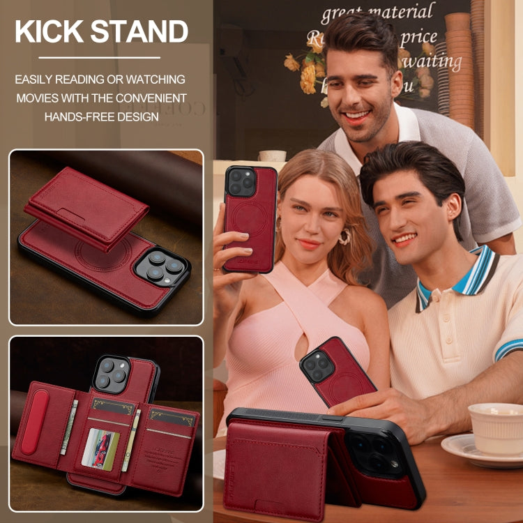 For iPhone 15 Pro Max LC.IMEEKE L5 Series Detachable RFID Card Bag Magsafe Phone Case(Red) - iPhone 15 Pro Max Cases by LC.IMEEKE | Online Shopping UK | buy2fix