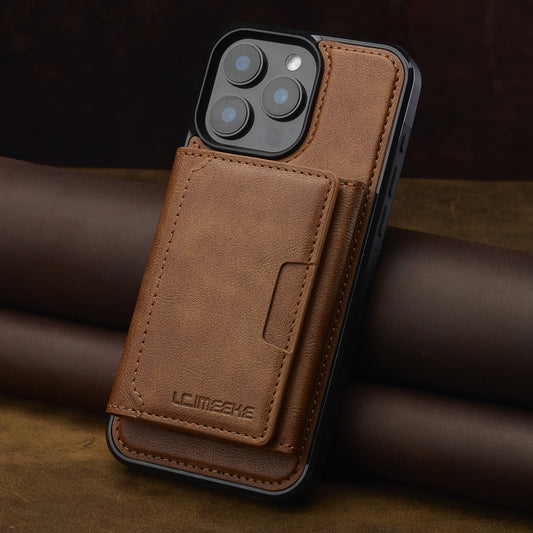 For iPhone 15 Pro LC.IMEEKE L5 Series Detachable RFID Card Bag Magsafe Phone Case(Brown) - iPhone 15 Pro Cases by LC.IMEEKE | Online Shopping UK | buy2fix
