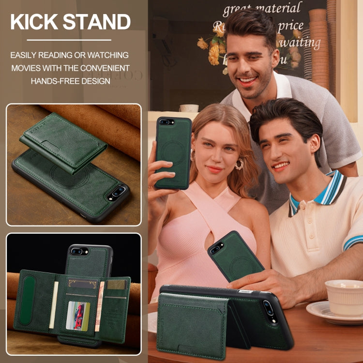 For iPhone 8 Plus / 7 Plus LC.IMEEKE L5 Series Detachable RFID Card Bag Magsafe Phone Case(Green) - More iPhone Cases by LC.IMEEKE | Online Shopping UK | buy2fix