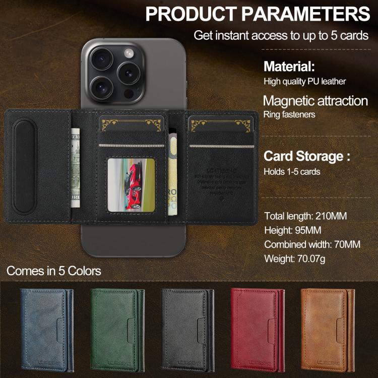 For iPhone 17 LC.IMEEKE L5 Series Detachable RFID Card Bag Magsafe Phone Case(Black) - iPhone 17 Cases by LC.IMEEKE | Online Shopping UK | buy2fix