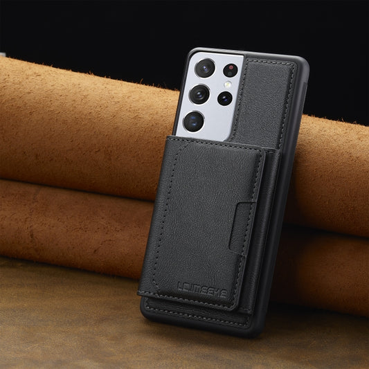 For Samsung Galaxy S21 Ultra 5G LC.IMEEKE L5 Series Detachable RFID Card Bag Magsafe Phone Case(Black) - Galaxy S21 Ultra 5G Cases by LC.IMEEKE | Online Shopping UK | buy2fix