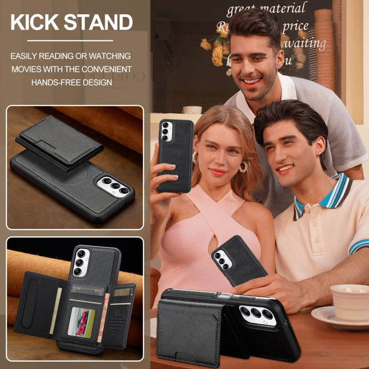 For Samsung Galaxy A54 5G LC.IMEEKE L5 Series Detachable RFID Card Bag Magsafe Phone Case(Black) - Galaxy Phone Cases by LC.IMEEKE | Online Shopping UK | buy2fix