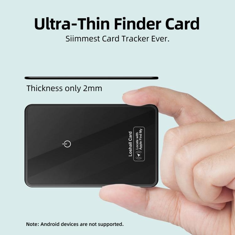 F9 Mirror Surface Ultra-thin Card Type Location Tracker Anti-lost Device(Black) by buy2fix