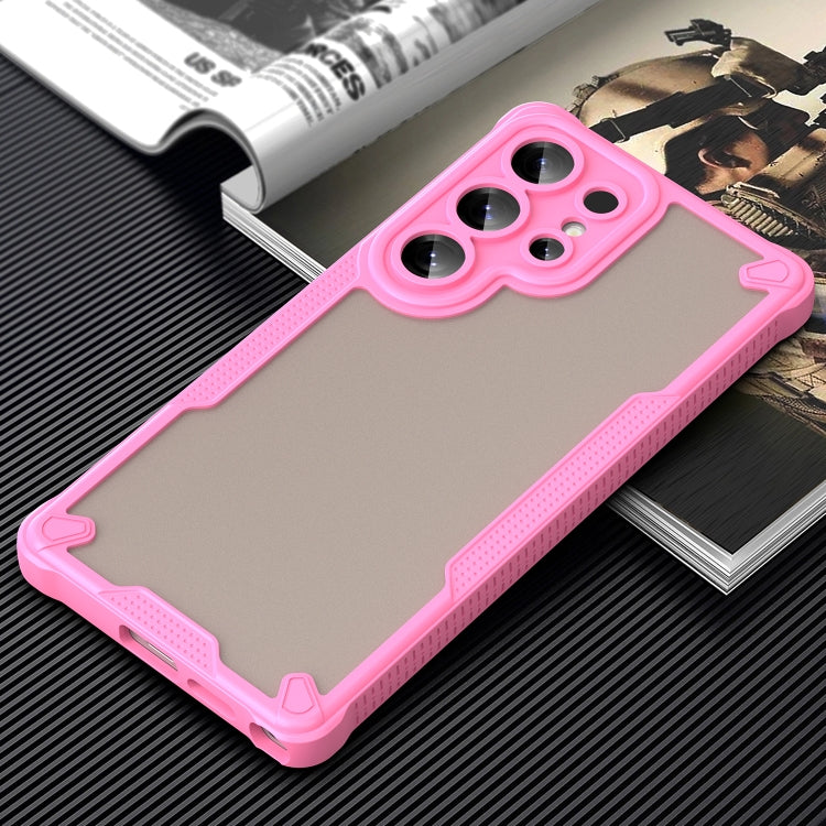 For Samsung Galaxy S25 Ultra 5G Armor Glaze PC Hybrid TPU Phone Case(Pink) by buy2fix