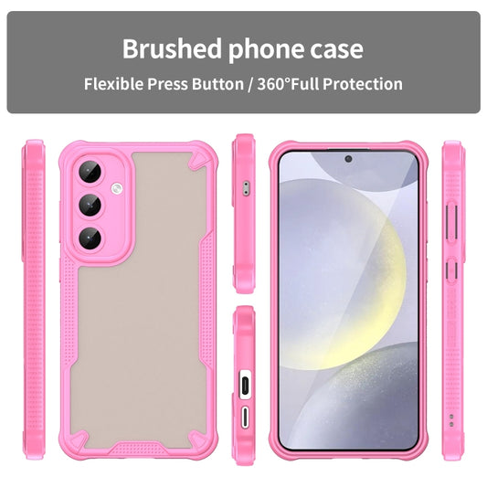 For Samsung Galaxy S25+ 5G Armor Glaze PC Hybrid TPU Phone Case(Pink) by buy2fix