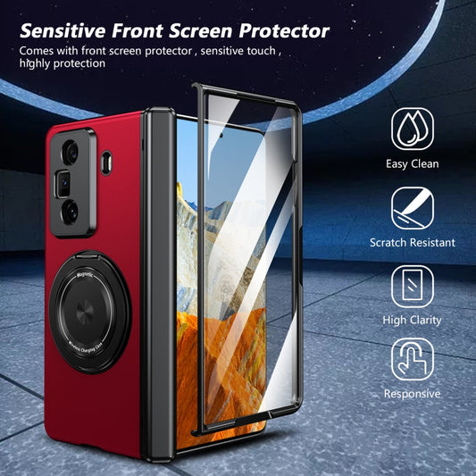 For Honor Magic Vs3 Gold Medal Rotating Folding Series Ring Holder Phone Case(Red) - Honor Cases by buy2fix | Online Shopping UK | buy2fix