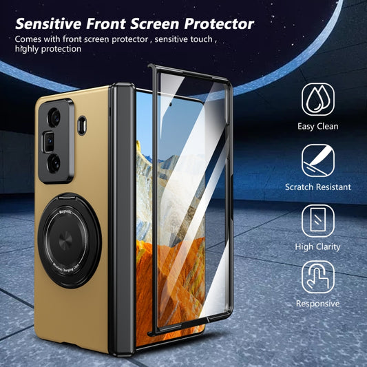 For Honor Magic Vs3 Gold Medal Rotating Folding Series Ring Holder Phone Case(Gold) - Honor Cases by buy2fix | Online Shopping UK | buy2fix