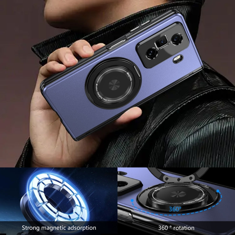 For Honor Magic Vs3 Gold Medal Rotating Folding Series Ring Holder Phone Case(Blue) - Honor Cases by buy2fix | Online Shopping UK | buy2fix
