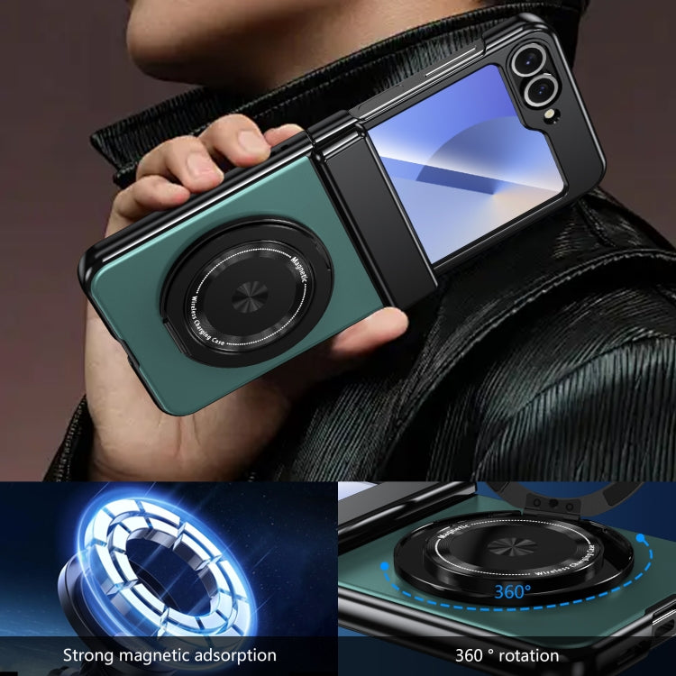 For Samsung Galaxy Z Flip6 Gold Medal Rotating Folding Series Ring Holder Phone Case(Royal Blue) - Galaxy Z Flip6 5G Cases by buy2fix | Online Shopping UK | buy2fix