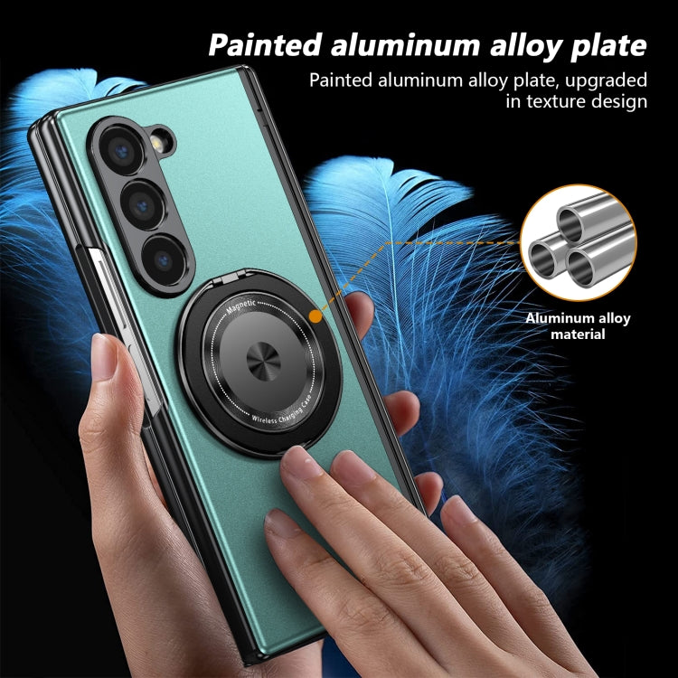 For Samsung Galaxy Z Fold6 Gold Medal Rotating Folding Series Ring Holder Phone Case(Royal Blue) - Galaxy Z Fold6 5G Cases by buy2fix | Online Shopping UK | buy2fix