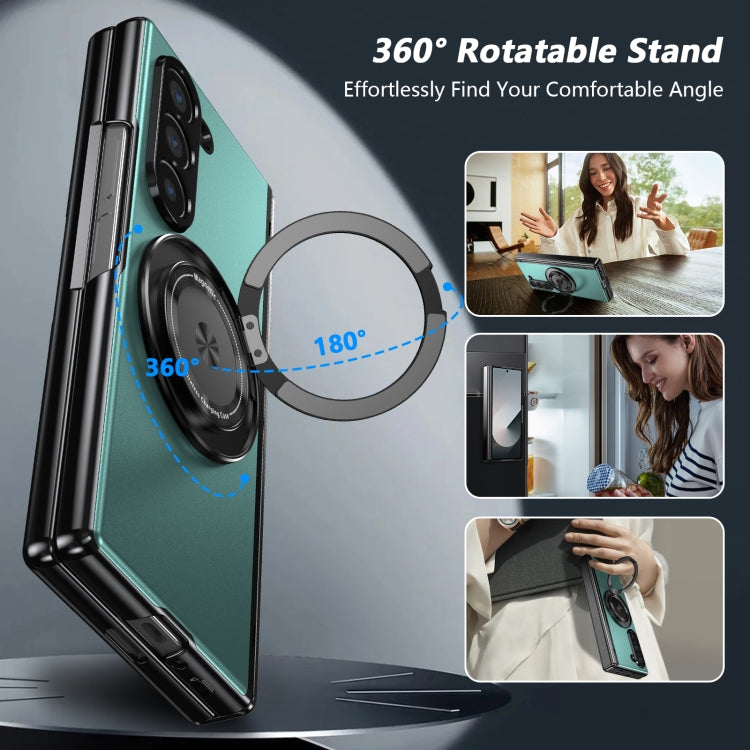 For Samsung Galaxy Z Fold6 Gold Medal Rotating Folding Series Ring Holder Phone Case(Royal Blue) - Galaxy Z Fold6 5G Cases by buy2fix | Online Shopping UK | buy2fix