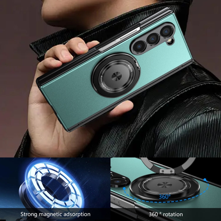 For Samsung Galaxy Z Fold6 Gold Medal Rotating Folding Series Ring Holder Phone Case(Royal Blue) - Galaxy Z Fold6 5G Cases by buy2fix | Online Shopping UK | buy2fix