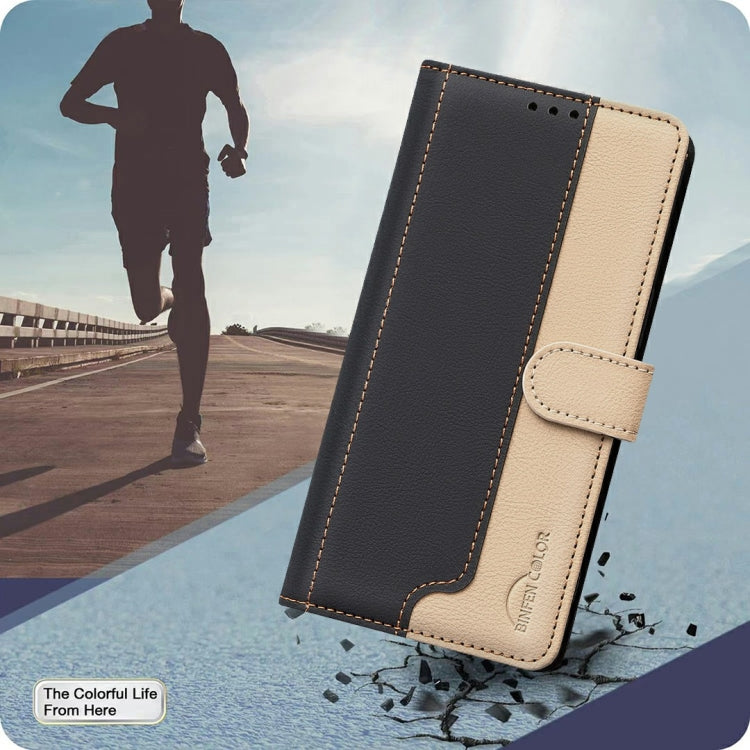 For OnePlus 13 Color Matching RFID Anti-theft Leather Phone Case(Black) by buy2fix