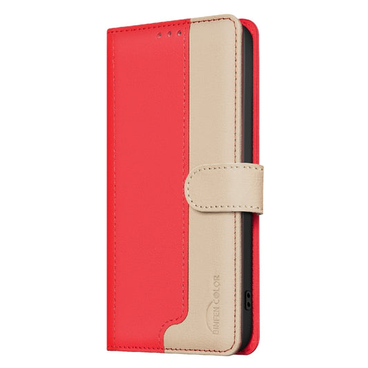 For OnePlus 13 Color Matching RFID Anti-theft Leather Phone Case(Red) by buy2fix