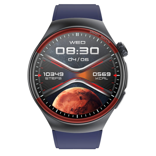 T82 1.43 inch Round Screen BT Call Smart Watch, Heart Rate / Blood Pressure / Blood Oxygen / Sleep / Blood Sugar / HRV / Metope / SOS, Strap:Silicone Blue by buy2fix