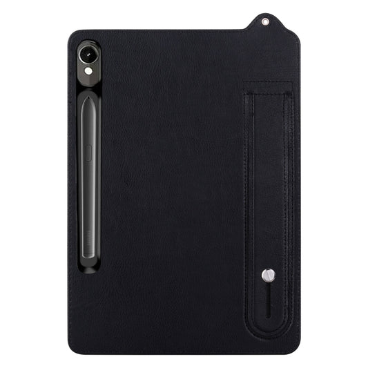 For Samsung Galaxy Tab S10 / S9 / S11 TPU Leather Back Tablet Case with Wristband(Black) by buy2fix