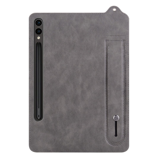 For Samsung Galaxy Tab S10+ / S9+ / S8+ TPU Leather Back Tablet Case with Wristband(Grey) by buy2fix